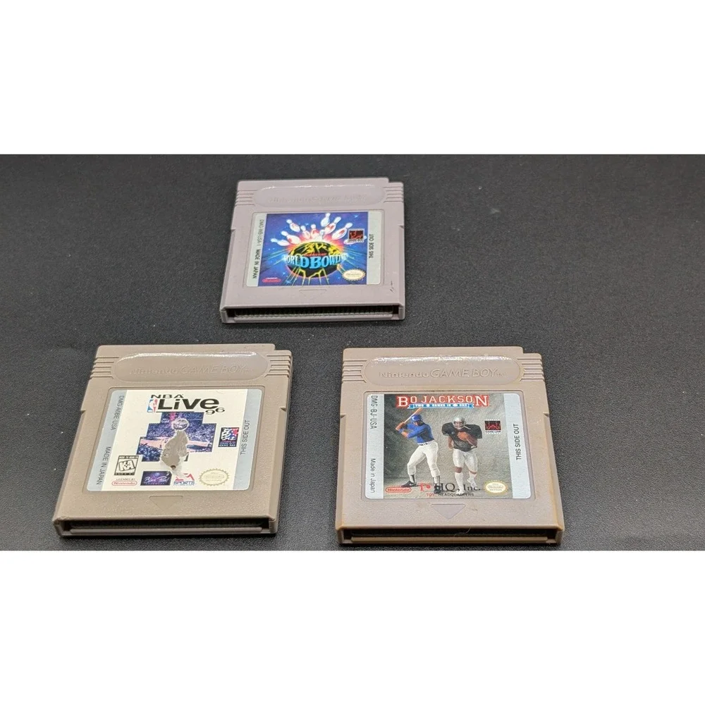 Nintendo GameBoy Lot Of 3 (World Bowling, Bo Jackson Baseball, NBA Live 96)